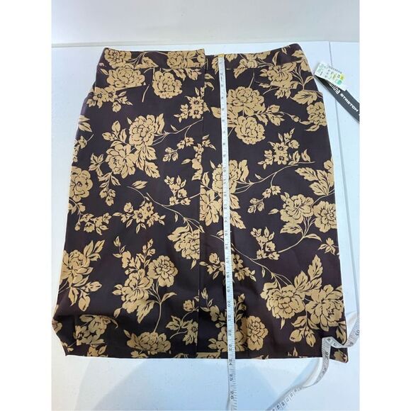 Samantha stretch women’s brown floral pencil skirt size 14 - Picture 4 of 6